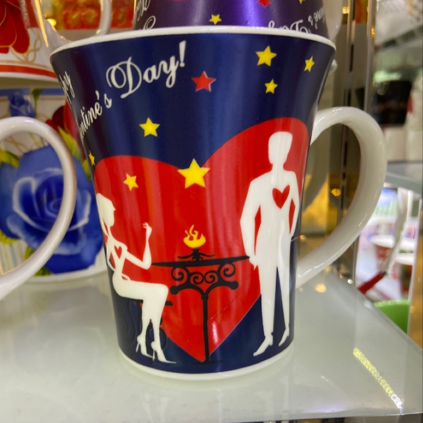 Dark Blue Ceramic Roast Flower Coffee Cup Milk Cup Open Cup Multi-Color Option