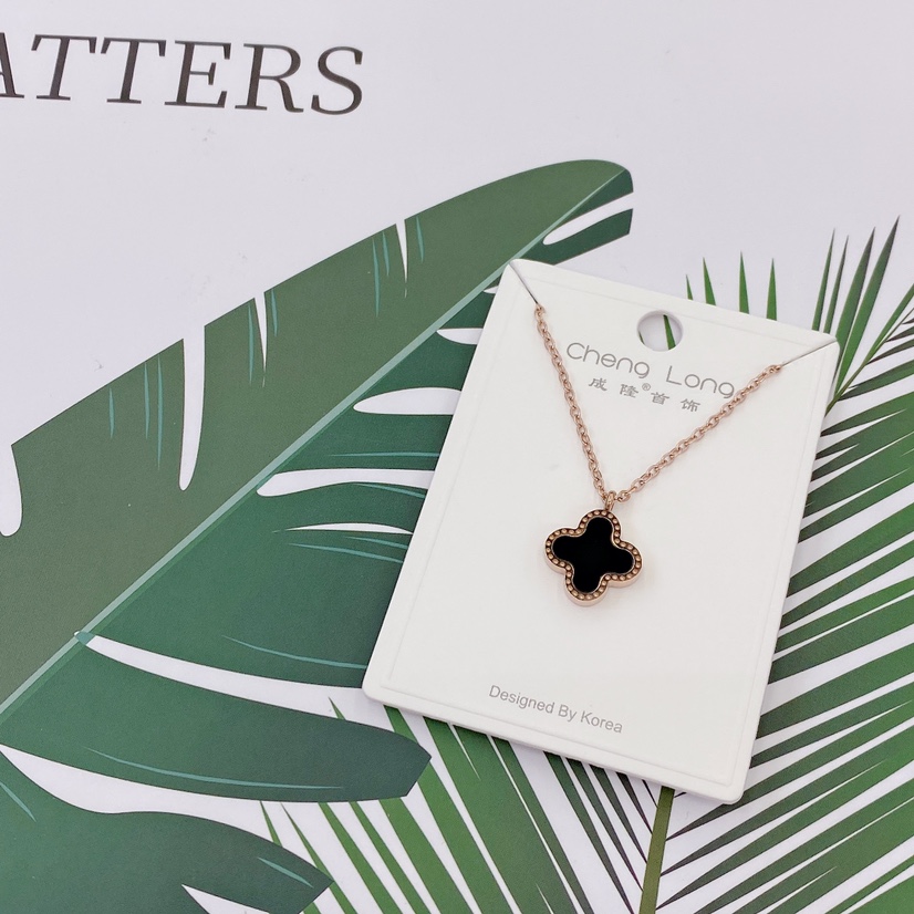 Chenlong jewelry titanium steel classic two-sided four-leaf clover necklace fadeless C0711-36