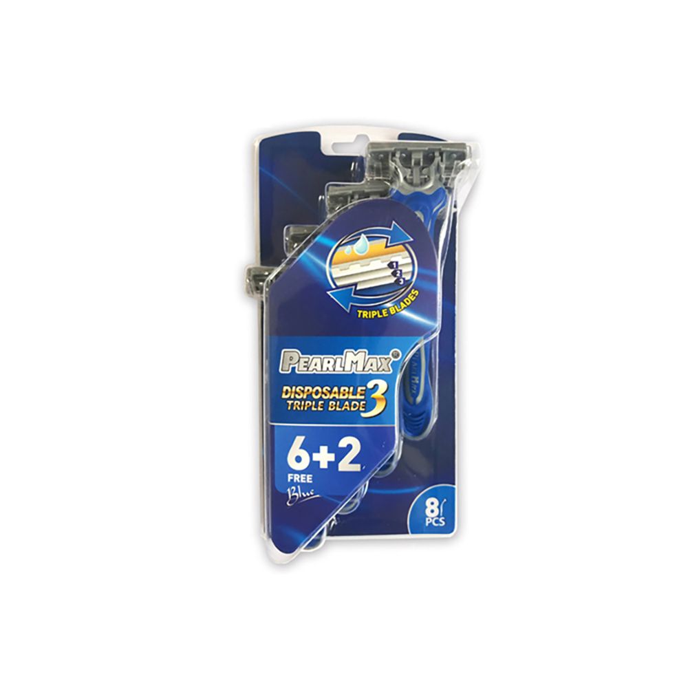 厂家直销8只装男士蓝色款式，进口材料，带滑条，3层刀头