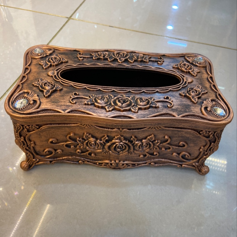 铜色玫瑰宫廷欧式风格纸巾盒餐巾纸盒多色批发