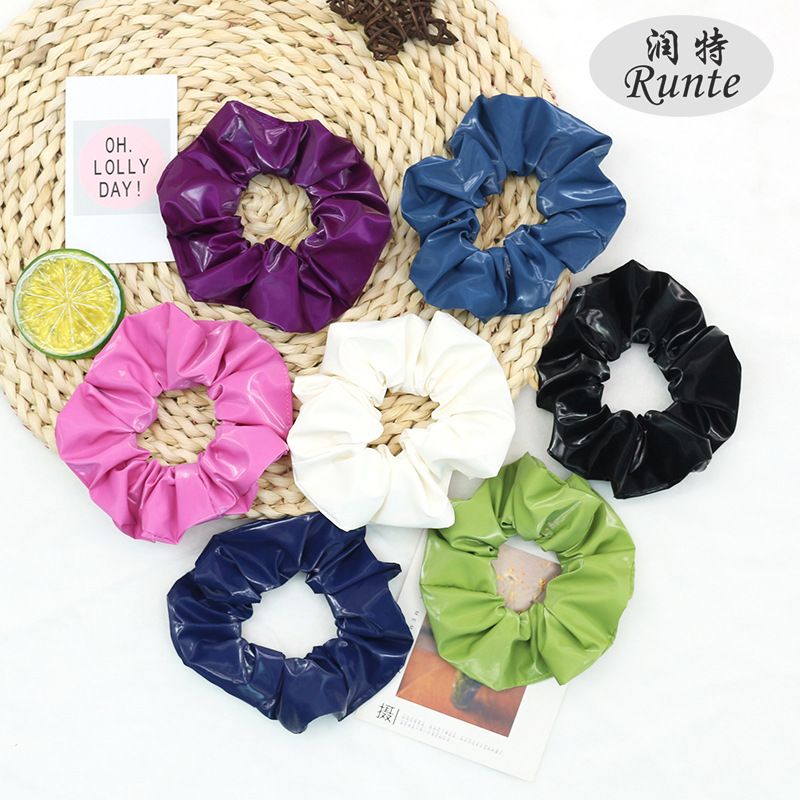 The same solid-color pearl chiffon pig intestine ring hair band as Yu Shuxin's, cute girl tied her hair in a bun detail image 1