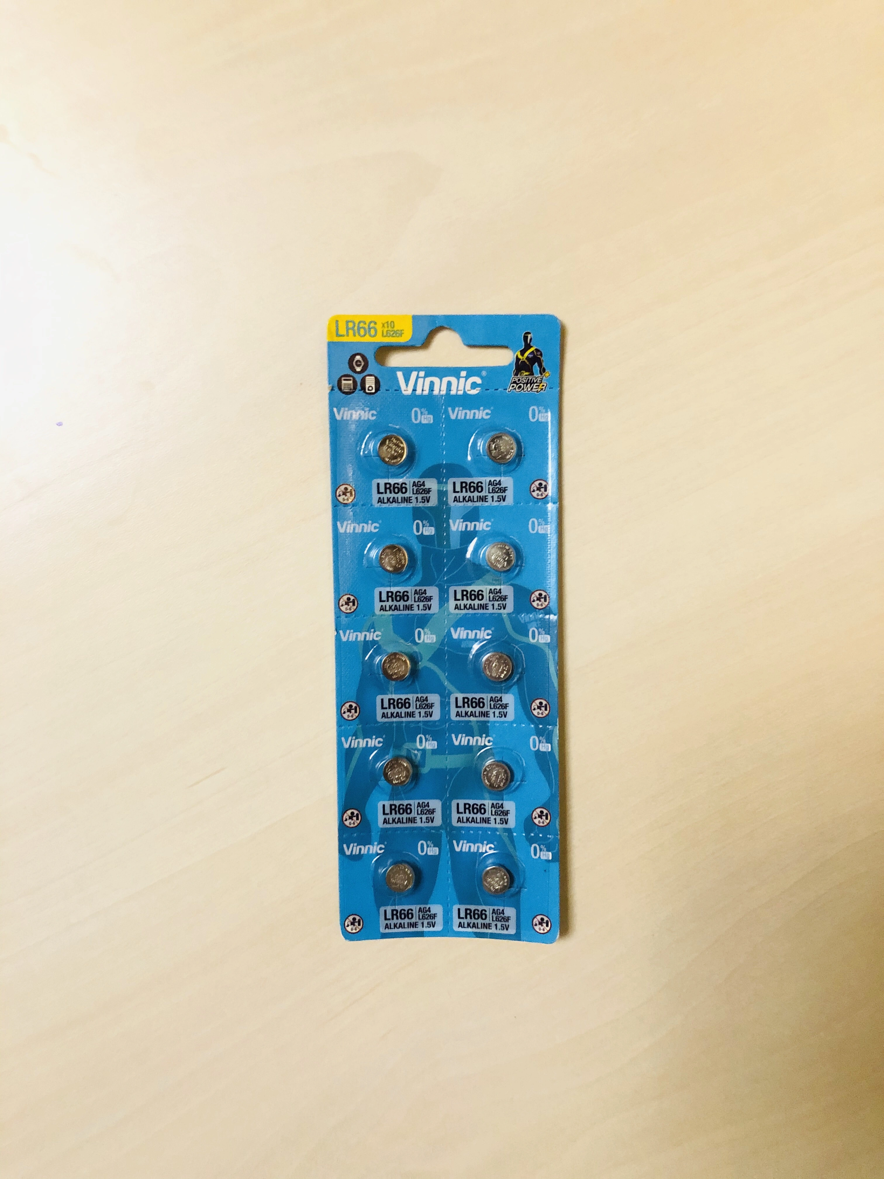 VINNIC Silver Warrior Alkaline Button Battery AG4, L626F detail image 1