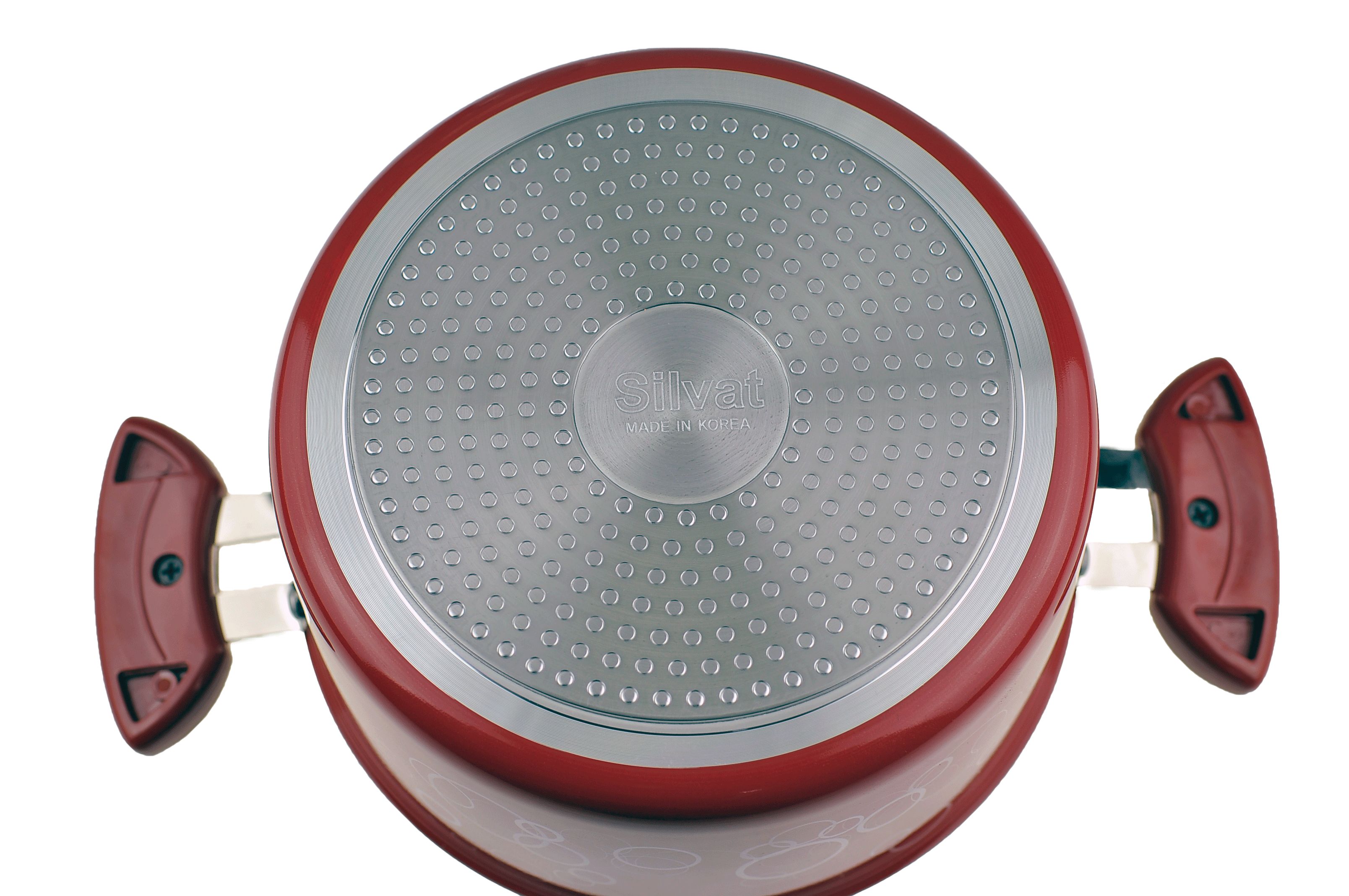 Kitchen Code: Korean original imported red universal water droplet double-handled soup pot, 24cm pic 3