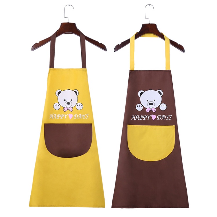 Kitchen apron Bear apron cooking oil-proof apron sleeveless smock advertising apron thumbnail
