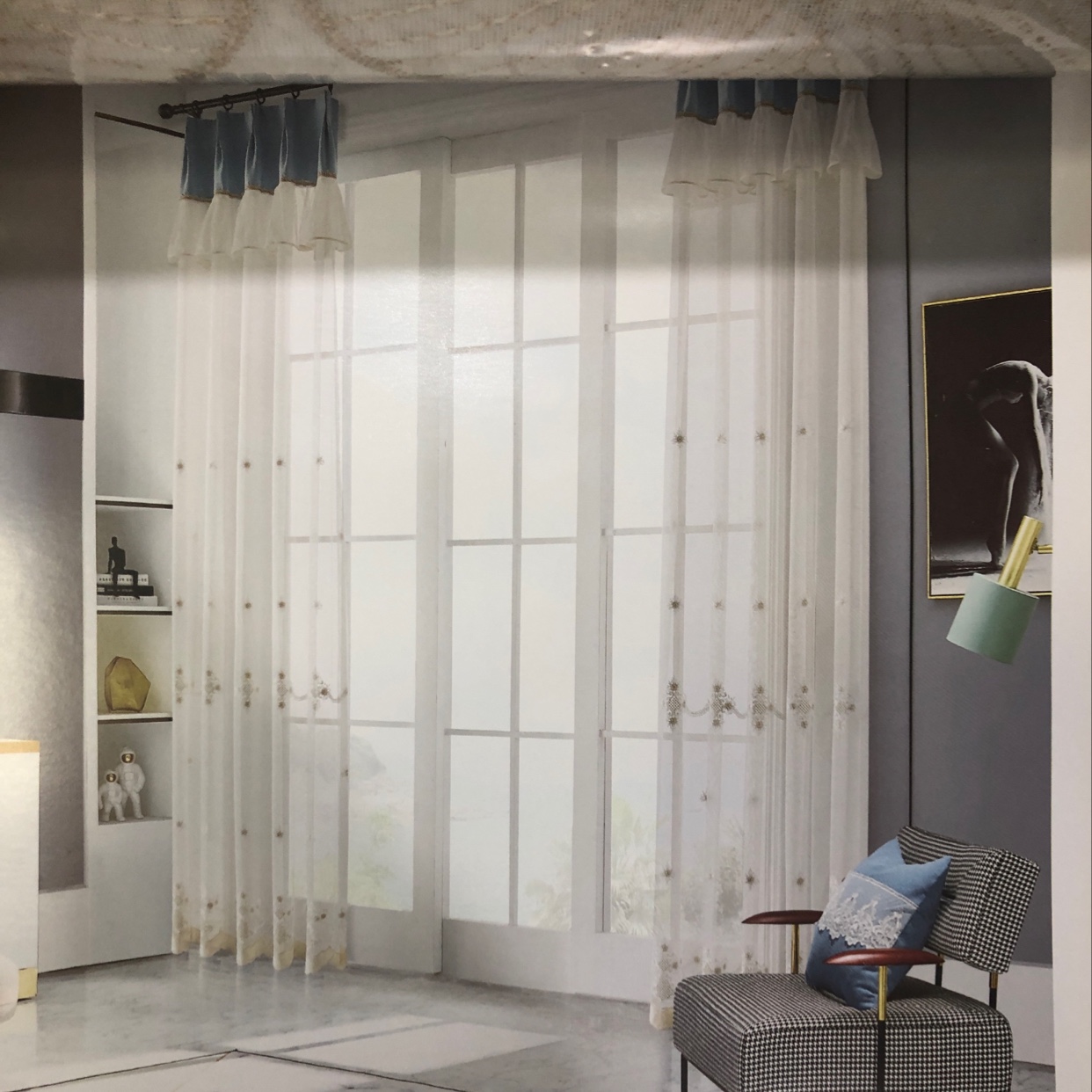 新款厂家直销可零售批发窗帘2099-33