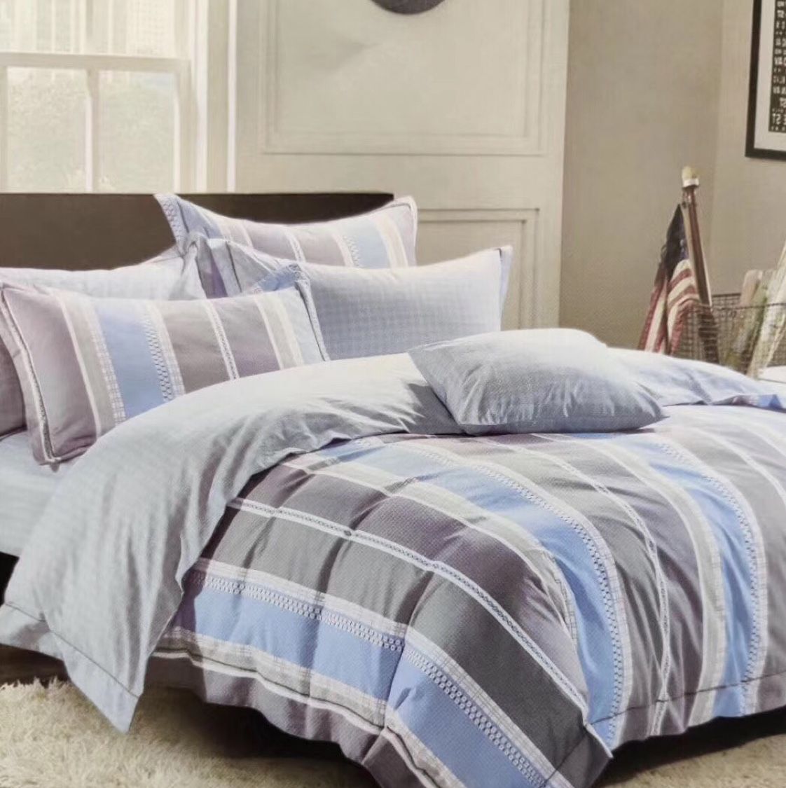 简约北欧纯棉床上用品四件套全棉床单被套被子被单床品150*200详情图3