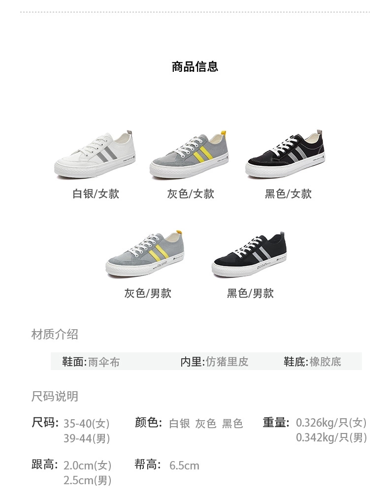 人本2020秋新款潮鞋女款百搭韩版时尚休闲款帆布鞋详情图4