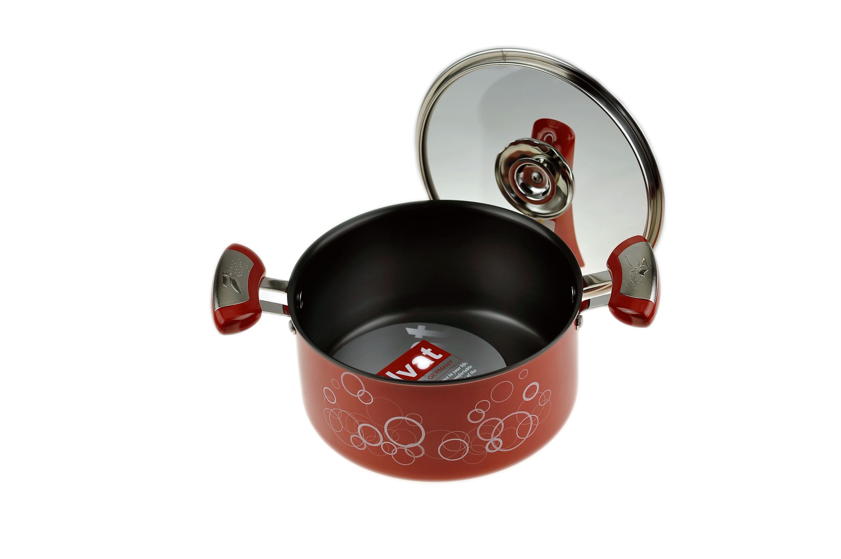Kitchen Code: Korean original imported red universal water droplet double-handled soup pot, 24cm pic 2