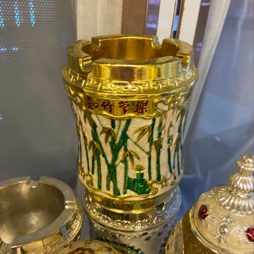 竹子图案杯状烟灰缸