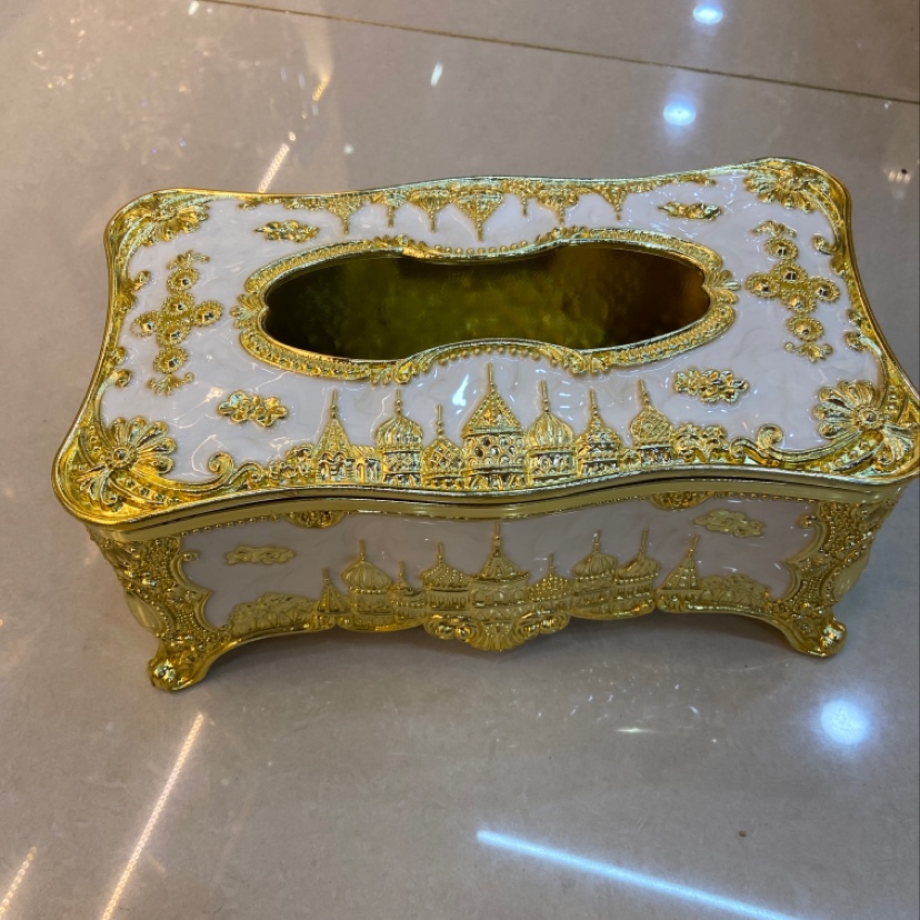 白色金城堡宫廷欧式风格纸巾盒餐巾纸盒多色批发