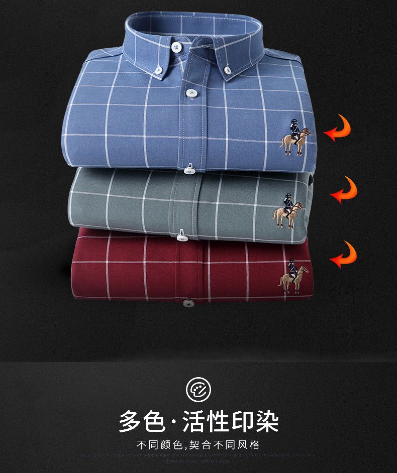 New diamond fleece warm shirt for men, checked business casual winter, middle-aged matte fleece thickened shirt for men detail image 7