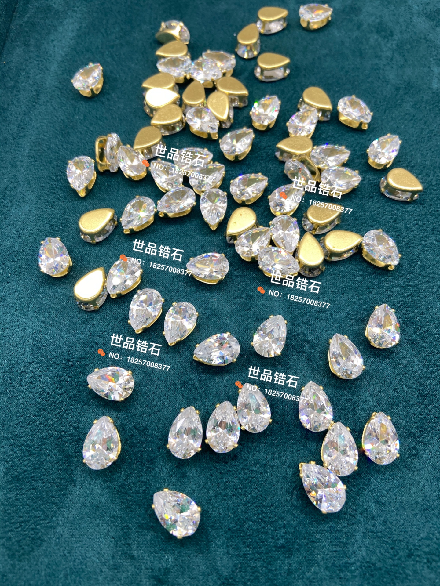 Factory direct sales of zircon claw earrings, necklaces, jewelry accessories, DIY nail art accessories, zircon detail image 7