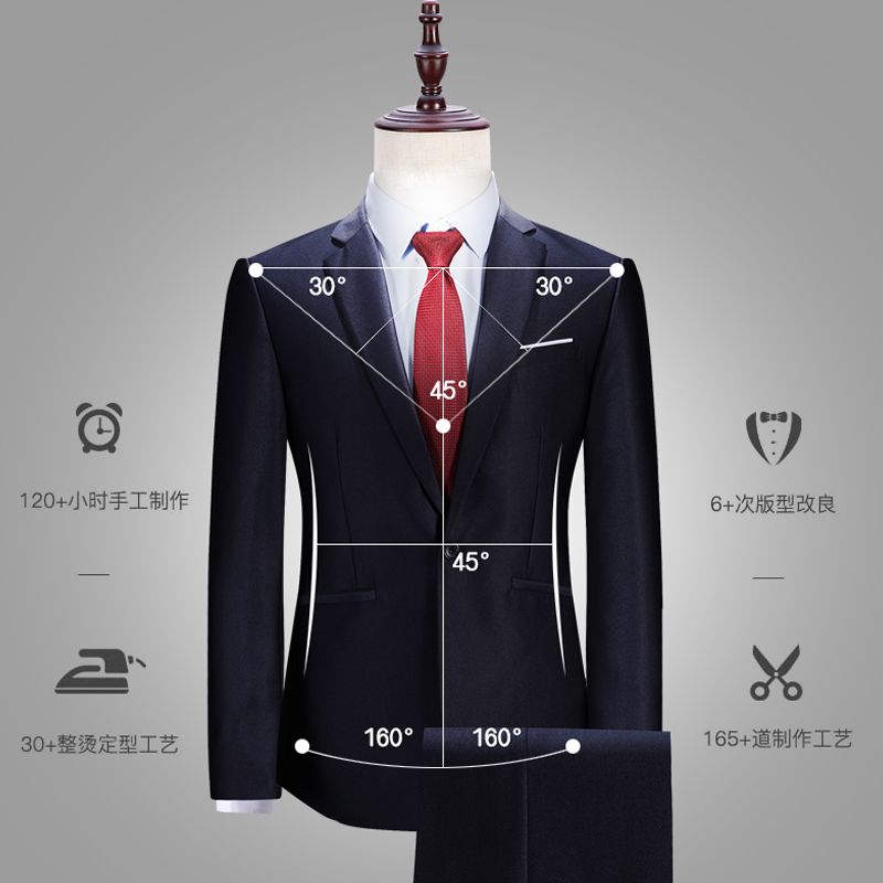 Men's professional best man suit, Korean version of groom's wedding dress, formal coat, slim and casual small suit for men details Picture