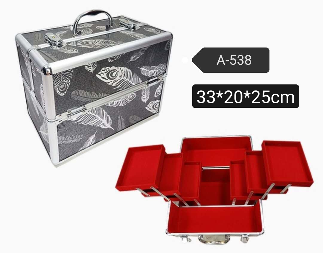 树叶款化妆箱六粉盒图