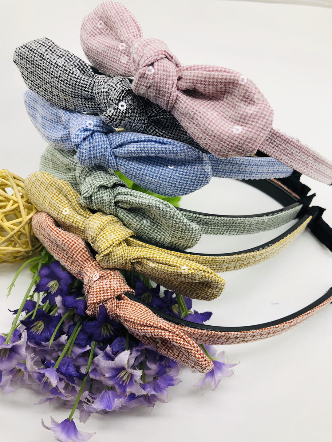 New high-quality Korean bow children's small scented fabric pleated large bow girls' hair band headband accessories detail image 3