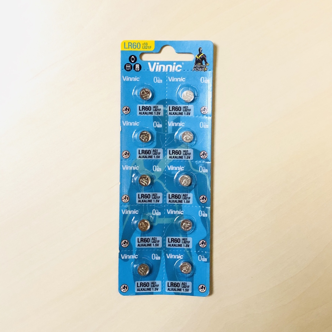VINNIC银战士碱性纽扣电池AG1，L621F