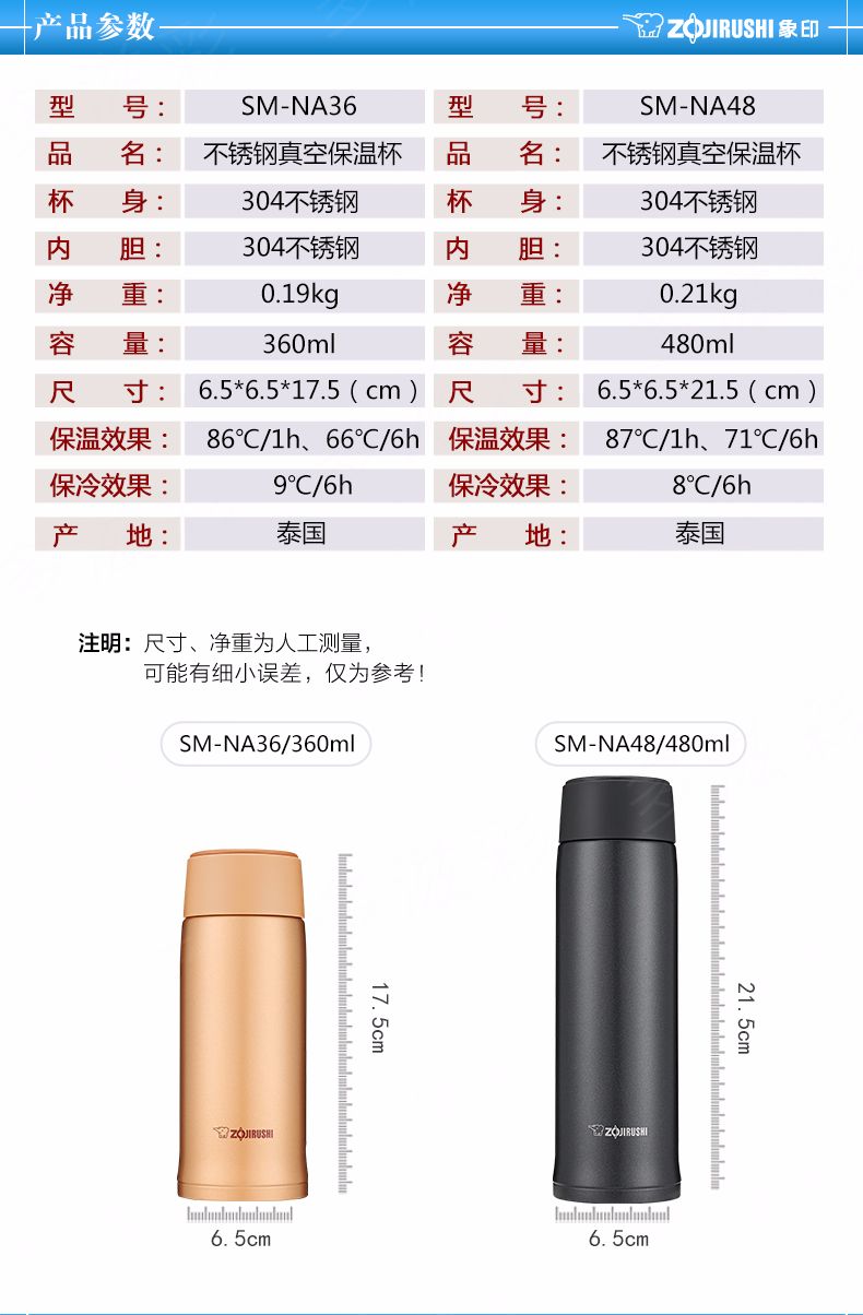 ZO JIRUSHI stainless steel vacuum insulated and Cooled Cup SM-NA48 480ml detail image 2