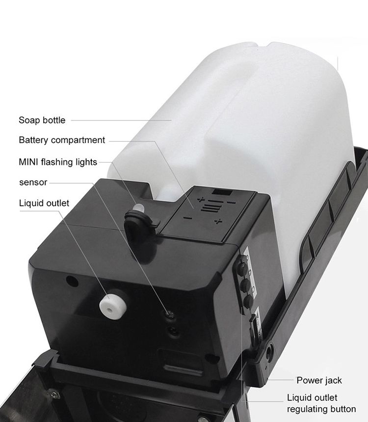 850ML白色塑料自动感应洗手机ABS自动感应皂液器挂壁式自动消毒机详情图8
