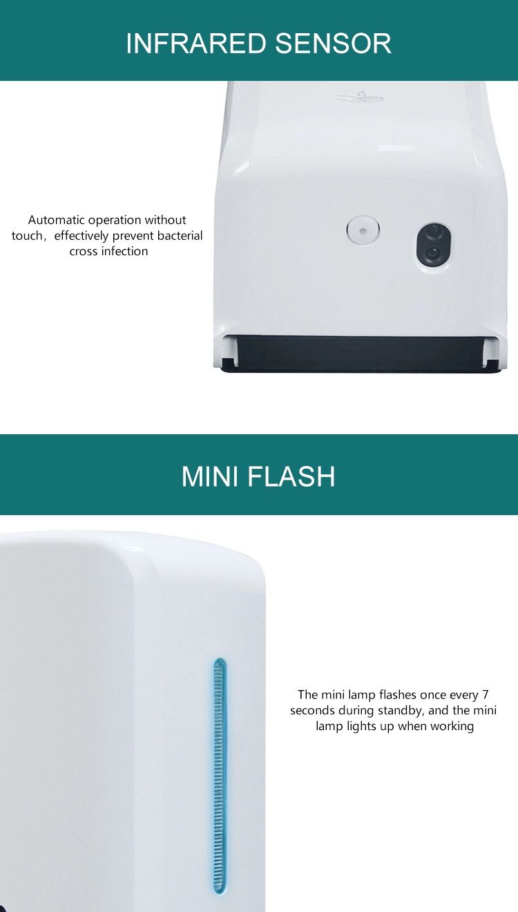 850ML白色塑料自动感应洗手机ABS自动感应皂液器挂壁式自动消毒机详情图7