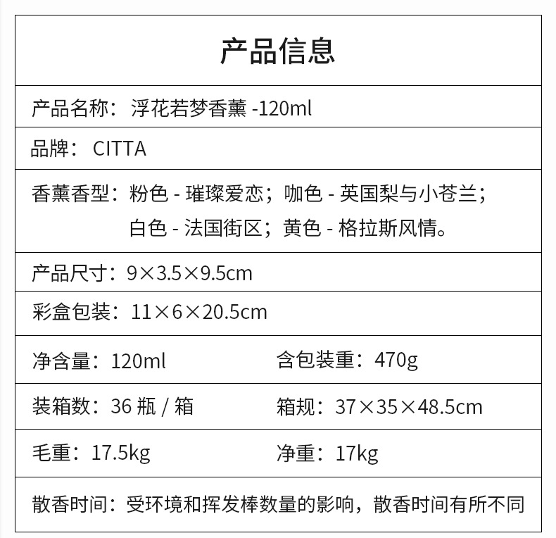 Floating Flower Dream Aromatherapy -120Ml full figure