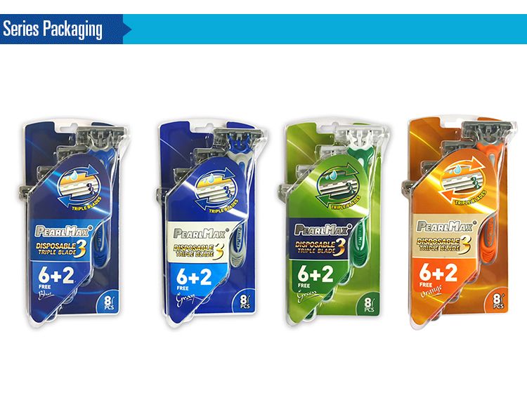 Factory direct sales: 8-piece men's style with 3-layer blade heads and sliders, made of imported materials detail image 3