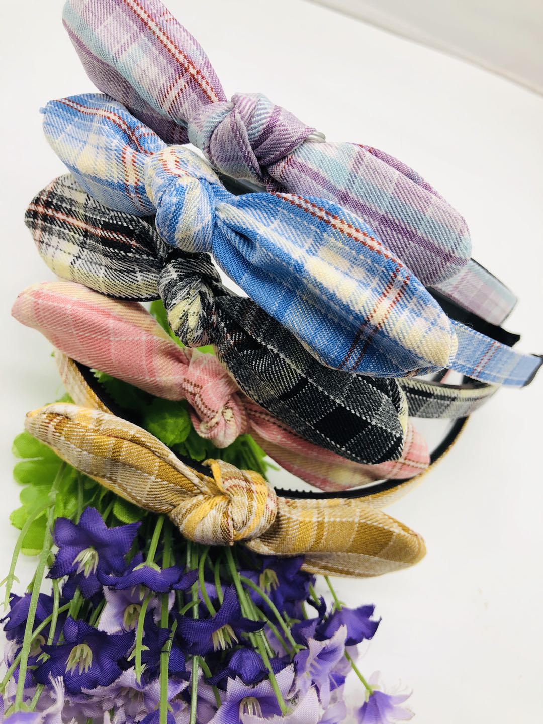 New high-quality Korean bow children's small scented fabric pleated large bow girls' hair band headband accessories detail image 1