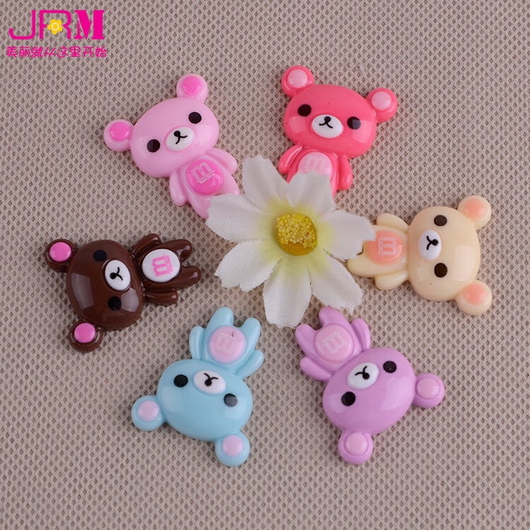 Manufacturers direct cartoon bear headdress hair accessories diy mobile phone accessories children hairpin accessories wholesale Specification drawing