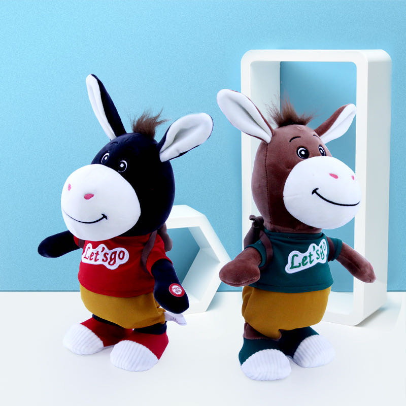 Electric plush toys, donkey figurines, monkey cows, music, walking, storytelling, ancient poems, gifts, factory customization