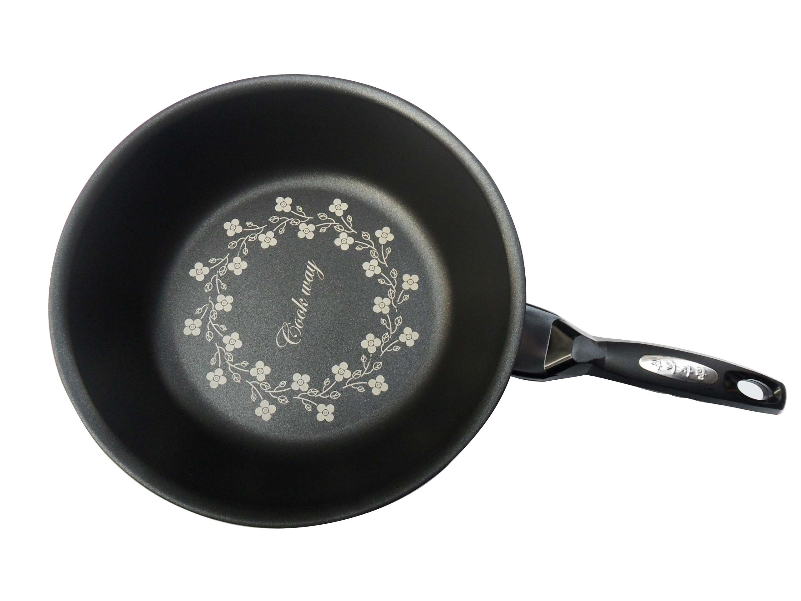 Kitchen Code: Korean imported kitchenware, red diamond single-handled wok, 28cm pic 2