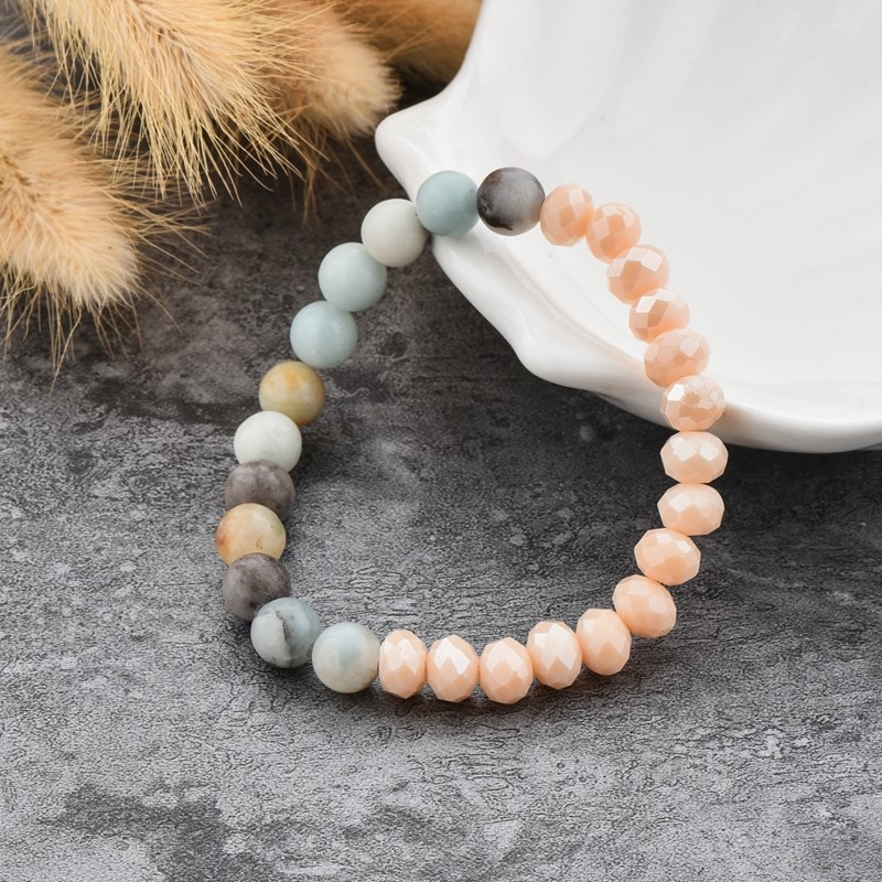 Amazon's best-selling cross-border e-commerce exclusive natural stone bracelet, fashionable beading, Amazon round bead bracelet LZY detail image 6