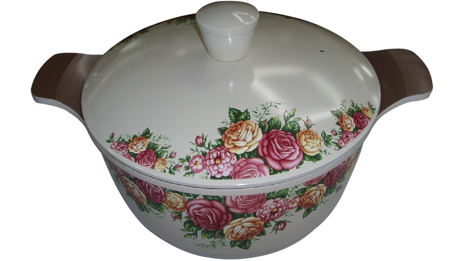 Kitchen Code: Korean imported kitchenware, flower-shaped gravity cast double-handled stew pot, 24cm pic 2