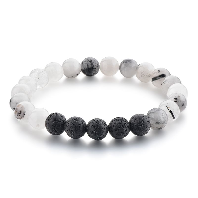 Black volcanic stone bracelet jewelry, a best-selling natural stone bracelet in foreign trade Item Picture