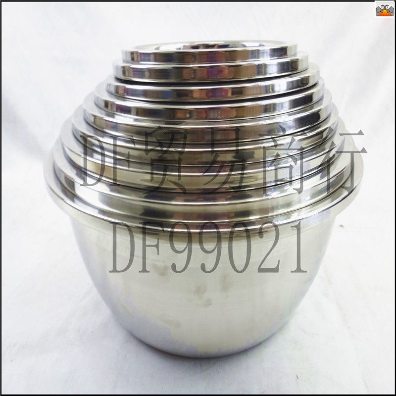 DF99577   1.8无磁料缸不锈钢盆子洗菜盆沥水盆和面盆厨房打蛋盆多用漏盆家用盆DF TRADING HOUSE