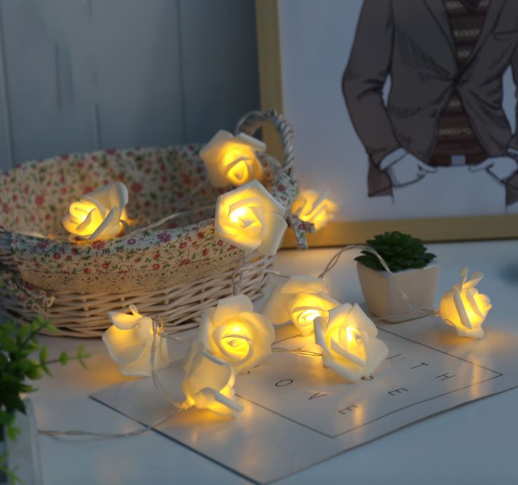 玫瑰花灯串LED防水小彩灯串灯婚房卧室房间装饰灯串求婚表白灯串产品图