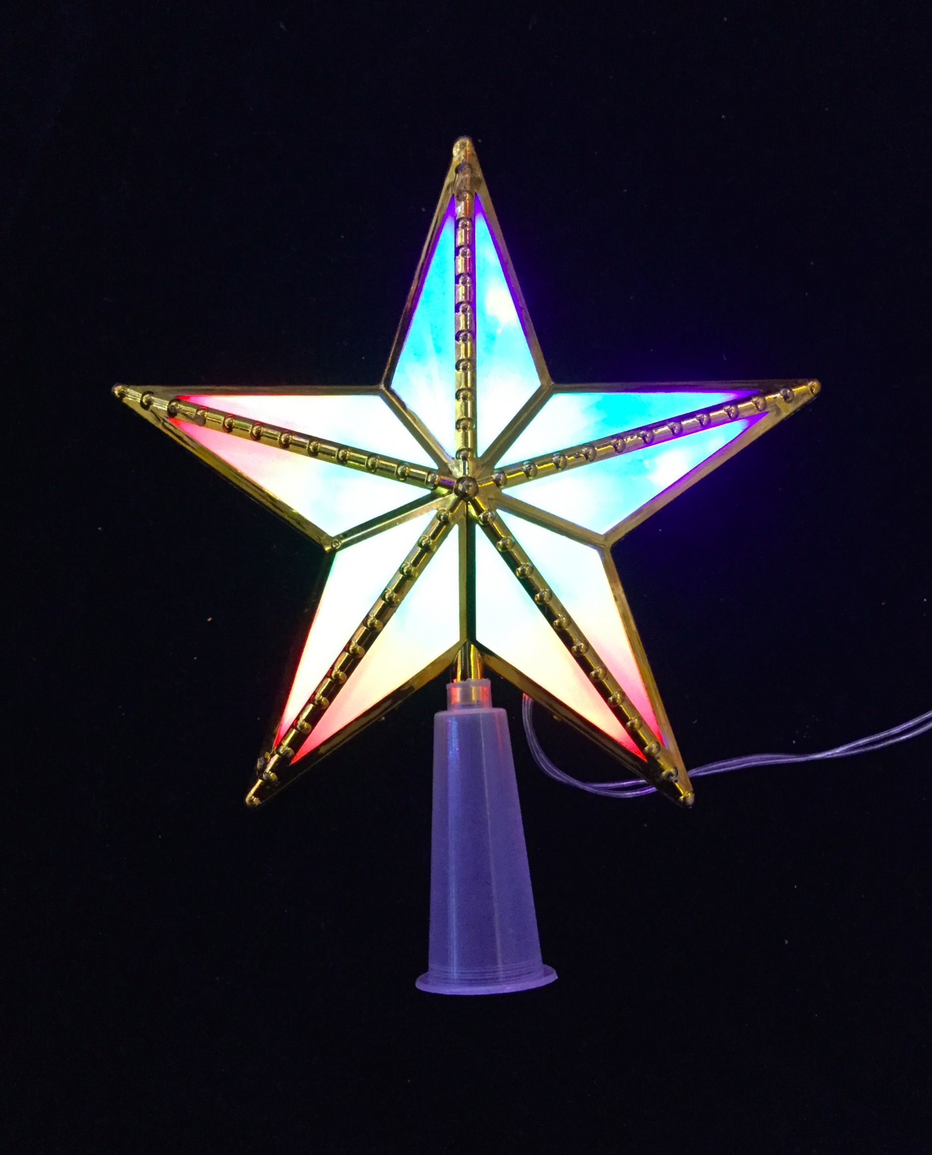 圣诞树顶灯 灯串户外防水流星雨五角星浪漫气氛装饰灯细节图