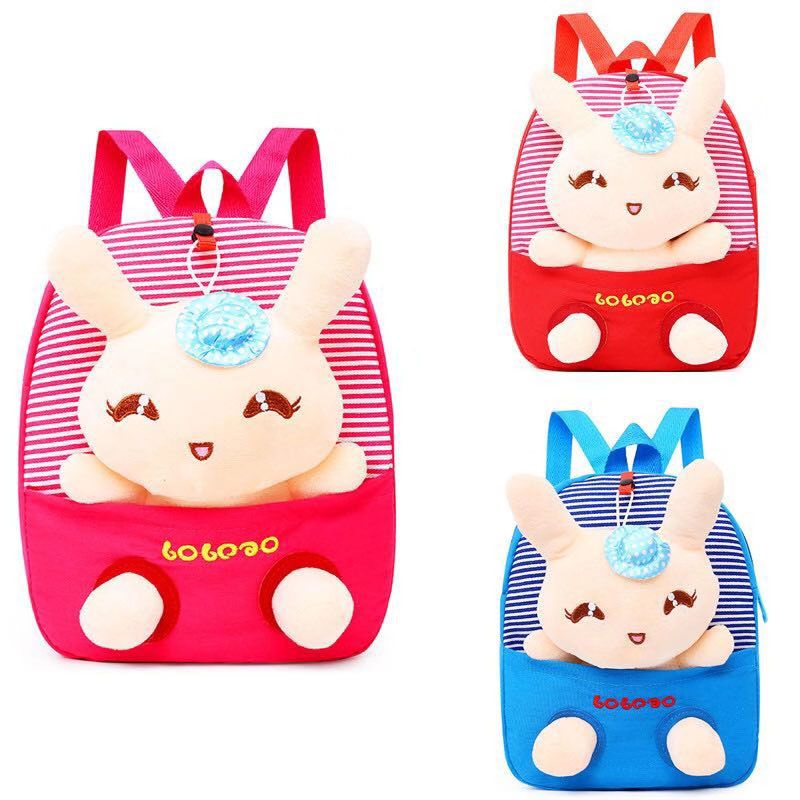 Plush backpack backpack children's backpack Striped rabbit early education fashion cute thumbnail