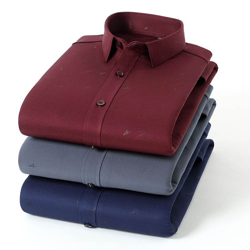 2020 Autumn/Winter new style faux men long-sleeved warm two-piece shirt with fleece and thickened base for business casual men's shirts details Picture