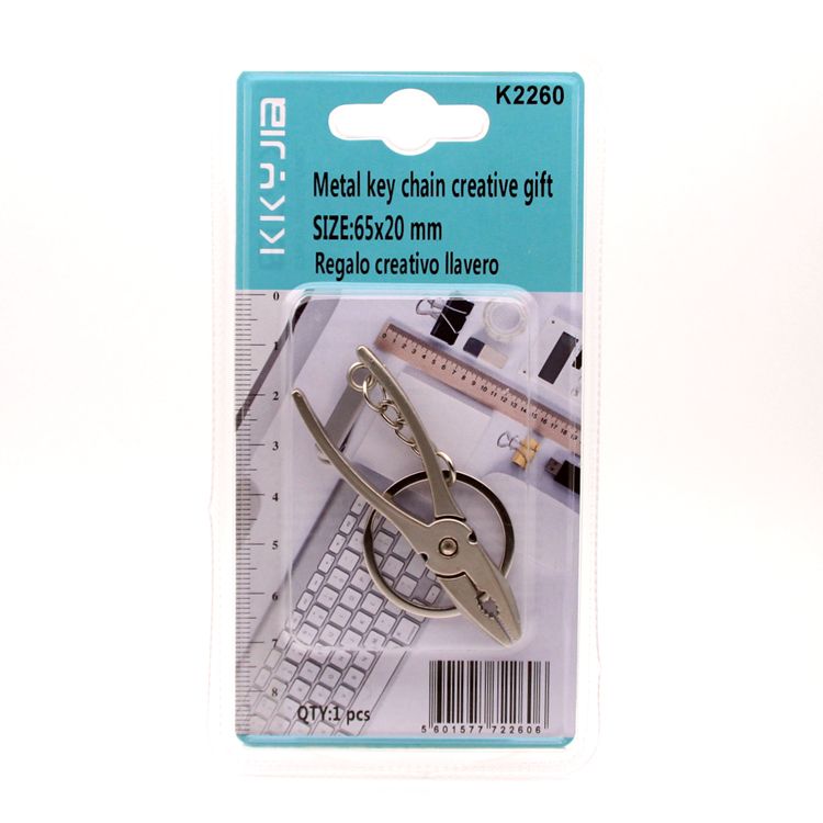 卡卡五金 2260吸塑卡装创意合金钥匙扣-老虎钳百元店小包装货源