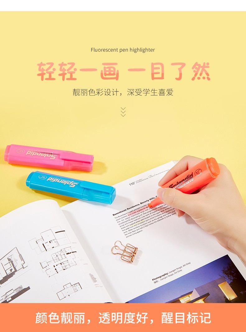 The PoK MP-490 highlighter is a water-based pigment marker with a vivid color of 5mm pic 2