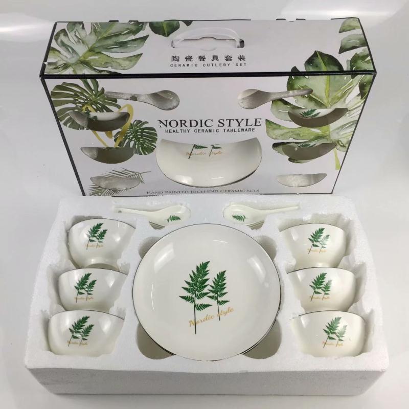14头北欧风骨瓷餐具套装详情图2
