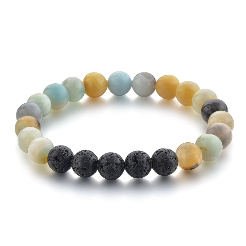 Black volcanic stone bracelet jewelry, a best-selling natural stone bracelet in foreign trade details Picture