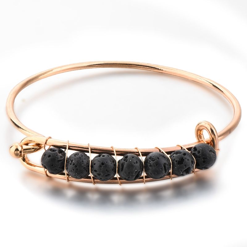 Yoga 7CHAKRA bracelet, hand-woven, gold-plated white K natural stone beads, 6mm agate amethysts, green Dongling Specification image