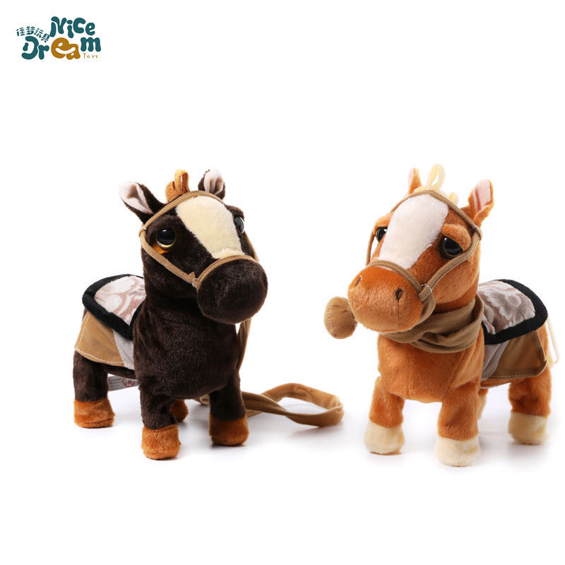 The same style of electric plush toy as Douyin, the rope horse, the simulated horse, certified by National 3C, genuine product, wholesale from Jiameng Factory, customizable