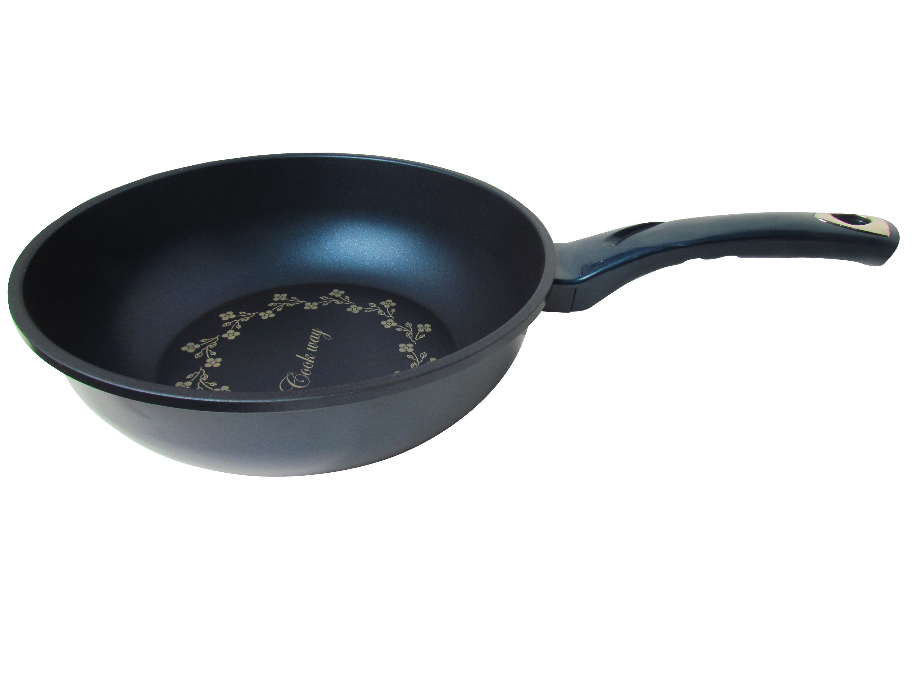 Kitchen Code: Korean imported kitchenware, blue diamond single-handled wok, 28cm detail image 3
