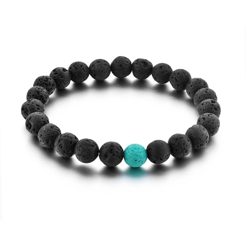 Seven-color Seven-chakra Energy Yoga Prayer beads Natural volcanic stone beaded bracelet