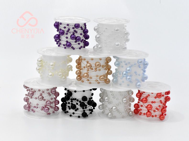 圣诞装饰连线珠 手工DIY珠链 儿童项链 电镀连线彩色珠