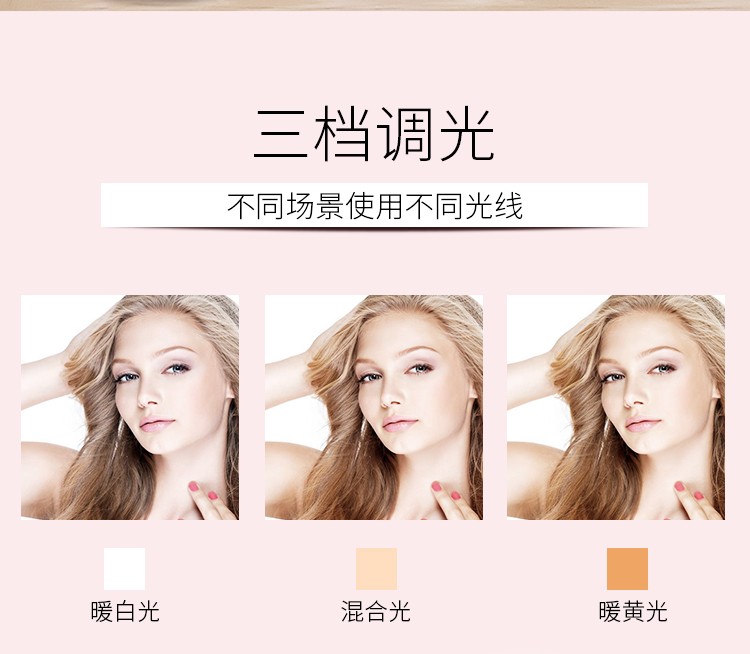 亚马逊爆款 LED补光镜灯 新款创意美颜补妆神器 LED子母化妆镜灯详情图4