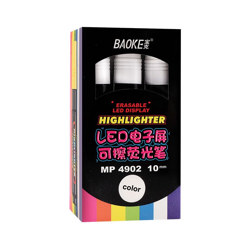Baok MP4902 LED electronic screen erasable highlighter pen color highlighter board pen Specification image