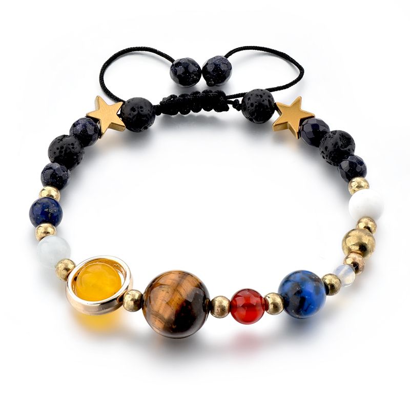 Best-selling universe, Galaxy, solar system, eight Planets bracelet, Star Guardian, natural stone bead bracelet for women
