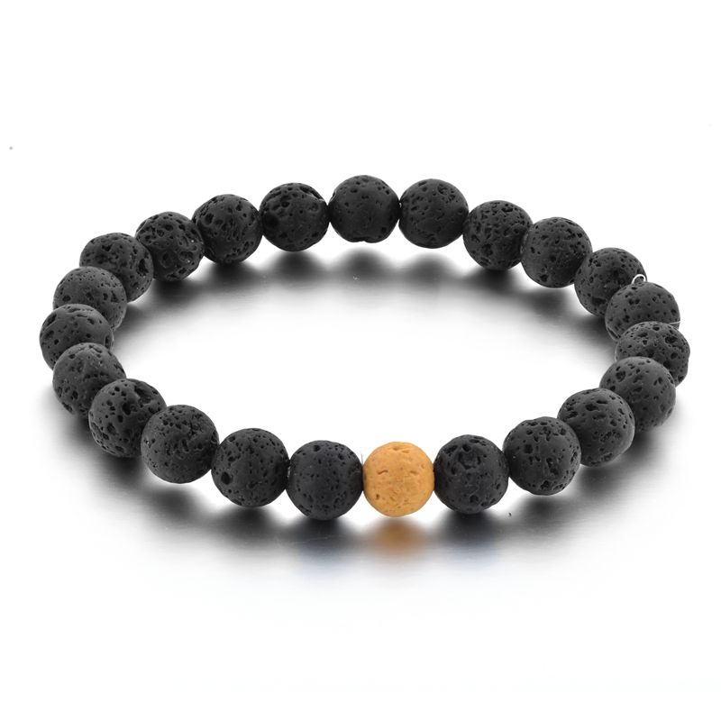Seven-color Seven-chakra Energy Yoga Prayer beads Natural volcanic stone beaded bracelet details Picture